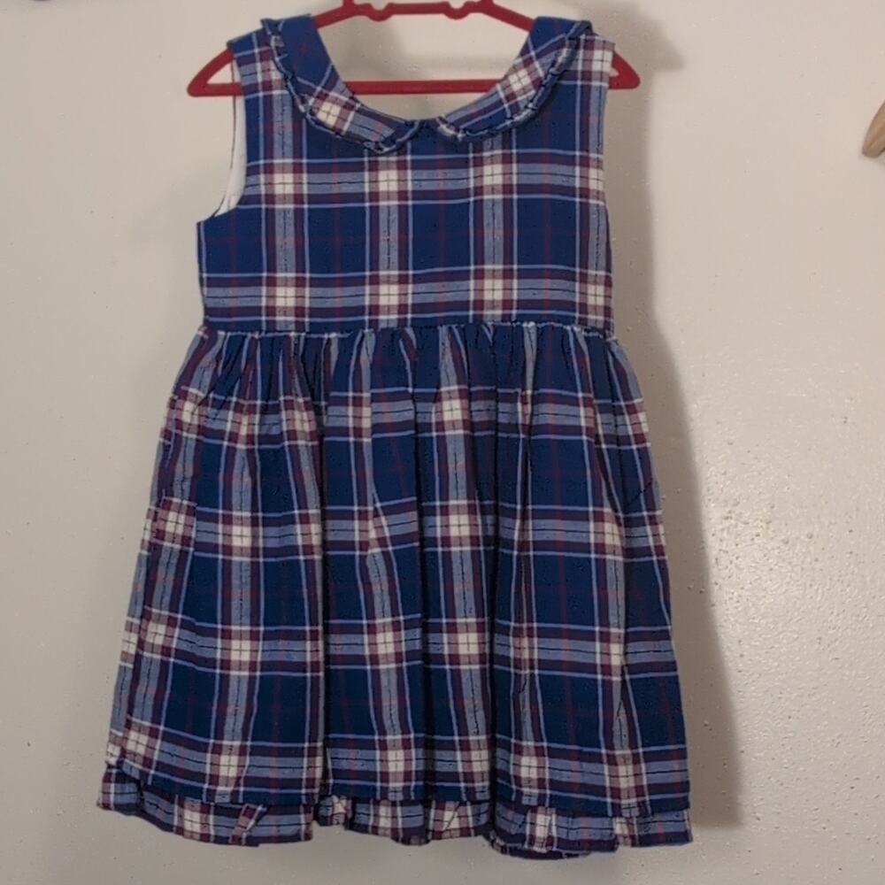 SweetHoney Girls Plaid Sleeveless Round Neck Button Front A-Line Dress 6